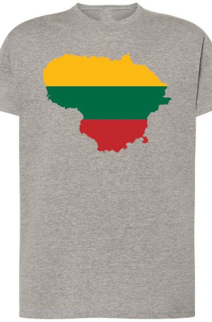 Litwa Męski Modny T-shirt Nadruk Rozm.4XL