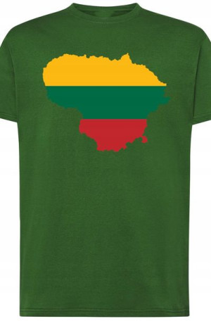 Litwa Męski Modny T-shirt Nadruk Rozm.5XL