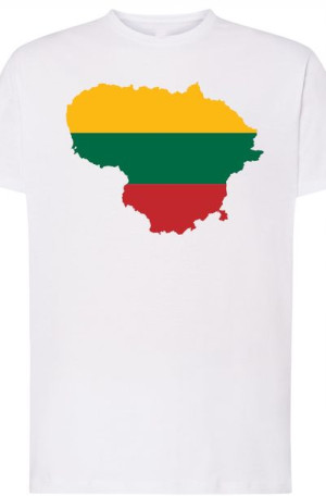 Litwa Męski Modny T-shirt Nadruk Rozm.5XL