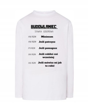 Longsleeve BUDOWLANIEC STAWKA GODZINOWA r.3XL