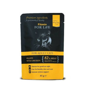 MOKRA KARMA DLA KOTA cat For Life Pouch Adult Chicken FITMIN 85g