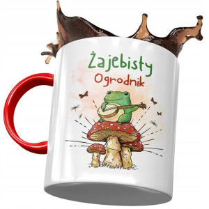 Kubek Czerwony Dla Ogrodnika Żajebisty Ogrodnik