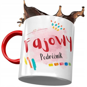 Kubek Czerwony Dla Podróżnika Fajowy Podróżnik
