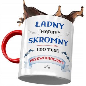 Kubek Czerwony Dla Przewodniczącego Ładny Mądry