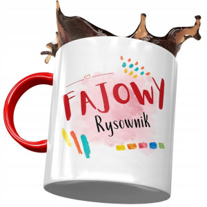 Kubek Czerwony Dla Rysownika Fajowy Rysownik Kubek