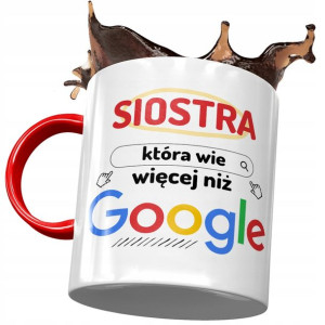Kubek Czerwony Dla Siostry na Urodziny na Prezent