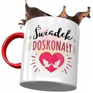 Kubek Czerwony Dla Świadka Drużby Na Prezent