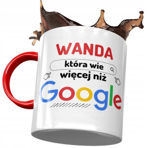 Kubek Czerwony Dla Wandy Żony Koleżanki na Prezent