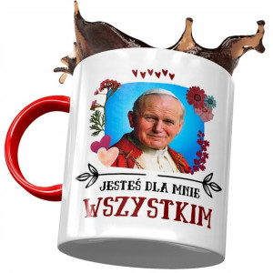 Kubek Czerwony Jan Paweł II Papież Mem na Prezent