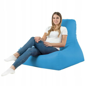 Fotel ekoskóra do siedzenia Bali XXL BŁĘKIT