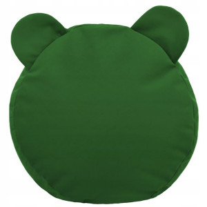 Podnóżek PLUSZOWY ozdobny TEDDY pufa CIEMNOZIELONY