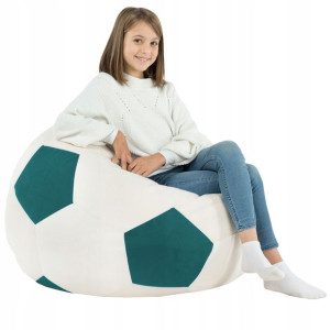 Pufa Piłka Xl + Gratis | Worek Plusz Niebieska