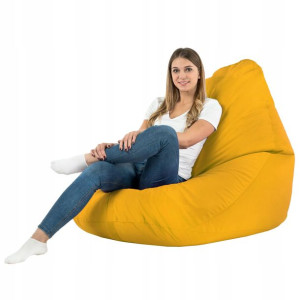 Worek PLUSZOWY XXL Fotel do siedzenia MUSZTARDOWY