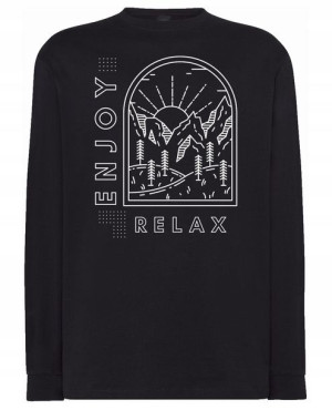 Longsleeve fajny nadruk ENJOY RELAX GÓRY r.4XL