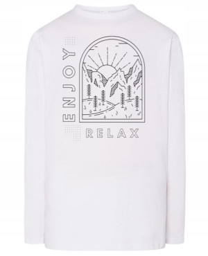 Longsleeve fajny nadruk ENJOY RELAX GÓRY r.5XL
