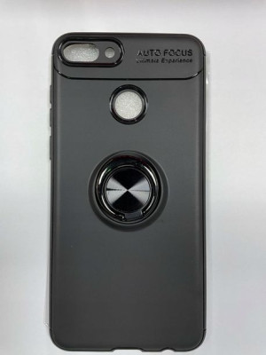 Etui Z Ringiem Black Do Huawei Y9 2018 + Folia