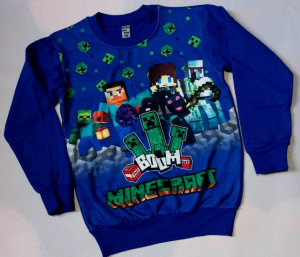 Bluza MINECRAFT bez kaptura 152/158 12-13l lekko ocieplana