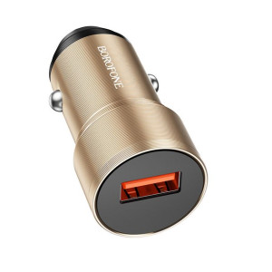 Borofone Ładowarka Samochodowa Bz19a Wisdom - Usb - Qc 3.0 18w Złota