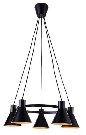 More Zwis 5x40w E27 Czarny Matowy