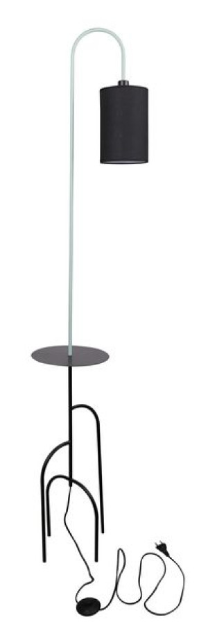 Ravello Lampa Podłogowa Czarny+zielony 1x40w E14 Abażur Czarny
