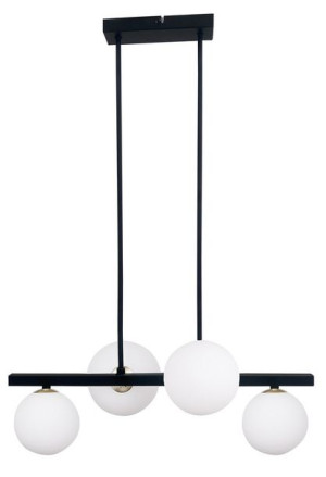 Kama Lampa Wisząca Czarny+złoty 4x28w G9 Klosz Biały