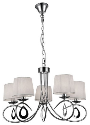 Arnika Zwis 5x40w E14 Chrom / Biały
