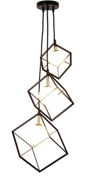 Weert Lampa Wisząca 3x28w G9 Czarny, Złoty