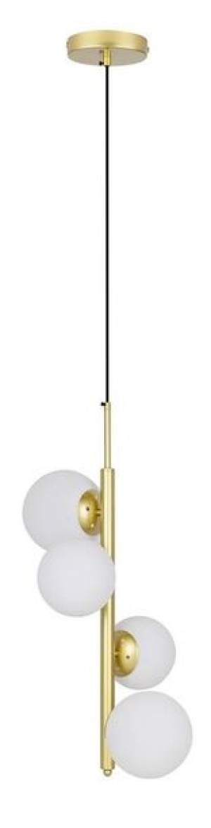 Cordel Lampa Wisząca Mosiądz 4x20w G9 Klosz Biały