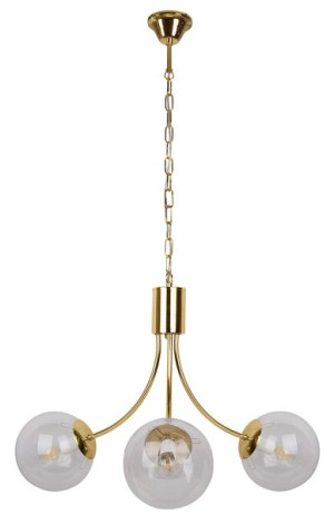Dani Lampa Wisząca Mosiądz 3x40w E14 Klosz Bezbarwny