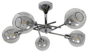 Ozzo Zwis 5x40w E14 Chrom Klosz Bezbarwny