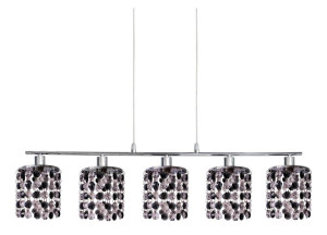 Royal Zwis 5x40w G9 Chrom+kryształki Czarne