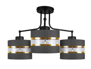 Andy Lampa Wisząca Czarny 3x40w E27 Abażur Czarny+złoty