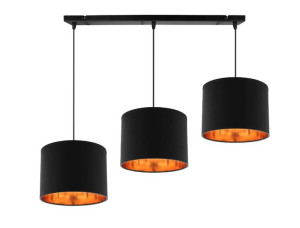 Candida Lampa Wisząca Czarny 3x40w E27 Abażur Czarny