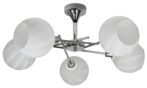 Raul Zwis 5x40w E14 Chrom Klosz Biały