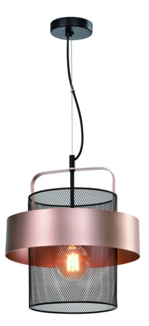 Fiba Lampa Wisząca Czarny 1x40w E27 Klosz Miedziano Czarny