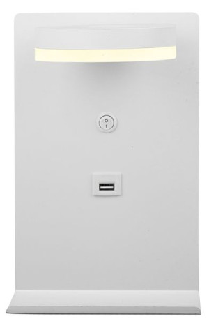 Compact Lampa Kinkiet 4w Led Biały + Ładowarka Usb