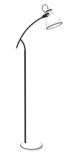 Zumba Lampa Podłogowa Sztyca Skos 1x40w E27 Biały+czarny