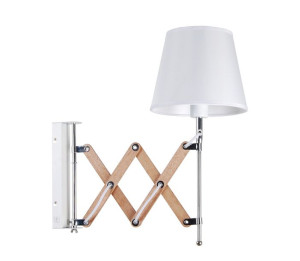 Mito Lampa Kinkiet Chrom 1x40w E27 Abażur Biały