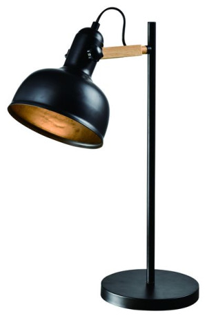 Reno Lampa Stołowa Czarny 1x40w E27 Klosz Czarny