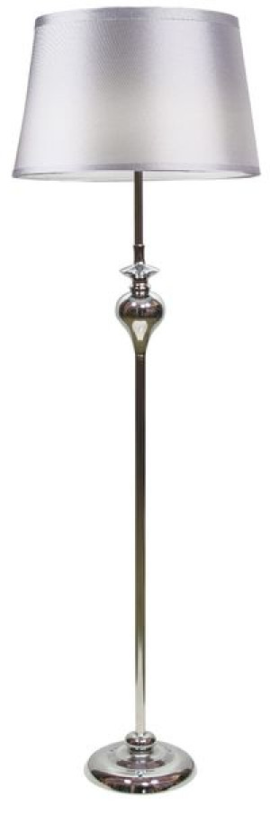 Prima Lampa Podłogowa Chromowy 1x60w E27 Abażur Srebrny