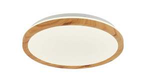 Kato Lampa Sufitowa Plafon 1x16w Led Biały, Jasne Drewno