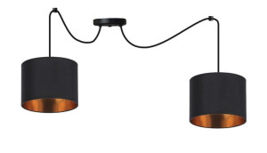 Candida P Lampa Wisząca Czarny 2x40w E27 Abażur Czarny
