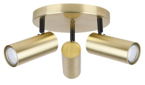 Colly Lampa Sufitowa Mosiądz 3x15w Gu10 Klosz Mosiądz
