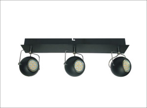 Tony Listwa 3x3w Led Gu10 Czarny Matowy