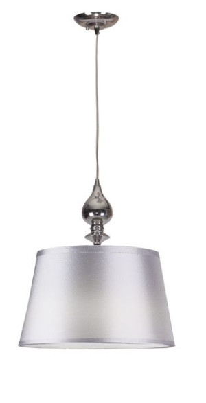 Prima Lampa Wisząca Chromowy 1x60w E27 Abażur Srebrny