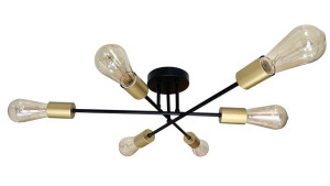 Crespilo Lampa Sufitowa Czarny 6x40w E27