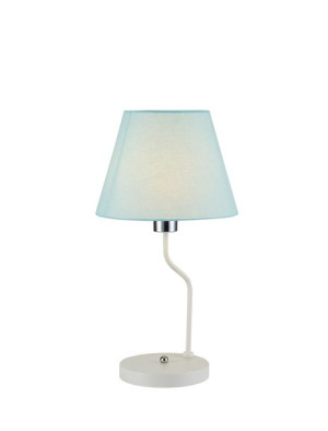 York Lampa Stołowa 1x60w E14 Biały, Niebieski Klosz