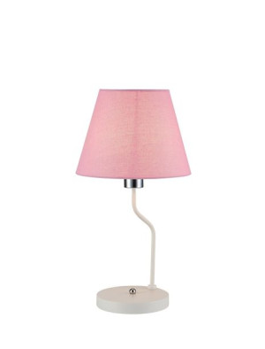 York Lampa Stołowa 1x60w E14 Biały, Różowy Klosz