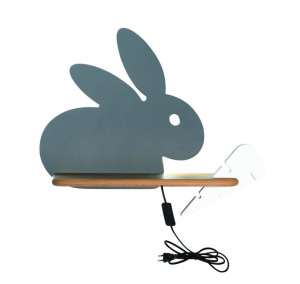 Rabbit Lampa Kinkiet 4w Led 4000k Iq Kids Z Przewodem Szary+biał