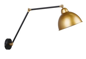 Truck Lampa Kinkiet Czarny+złoty 1x40w E27 Klosz Złoty